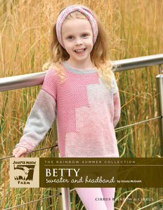 Juniper Moon Knit Kids Betty Sweater and Headband Pattern Leaflet
