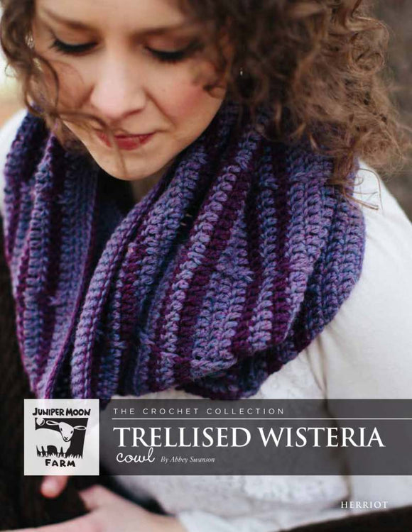 Juniper Moon Farm Crochet Cowl Pattern leaflet - Trellised Wisteria