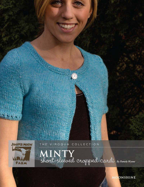 Juniper Moon Farm Minty Short-Sleeved Cropped Cardi Pattern Leaflet
