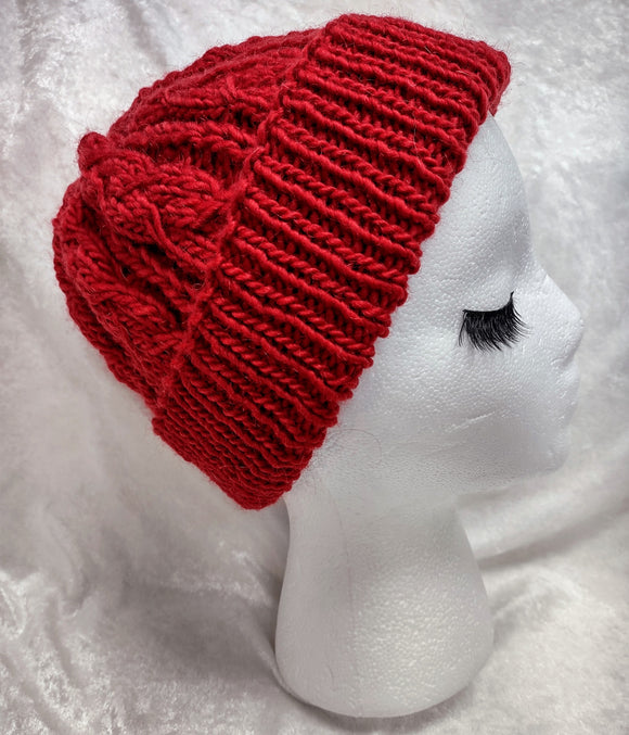 Cabled Knit Hat - Adult