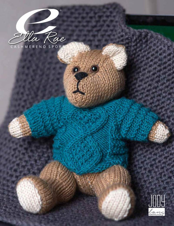 Ella Rae Cashmereno Sport Teddy Bear in Sweater Knit Pattern Leaflet