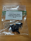 Plastic Teddy Bear Safety Eyes - Black